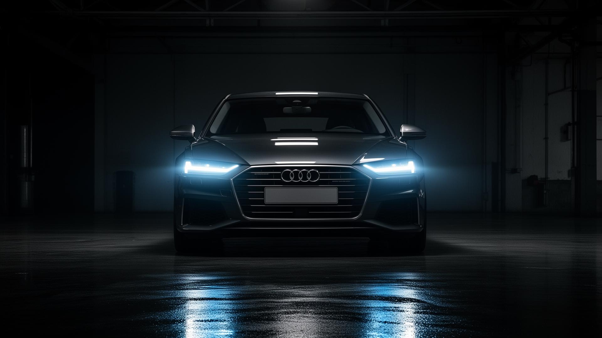 Carro com faróis LED ligados